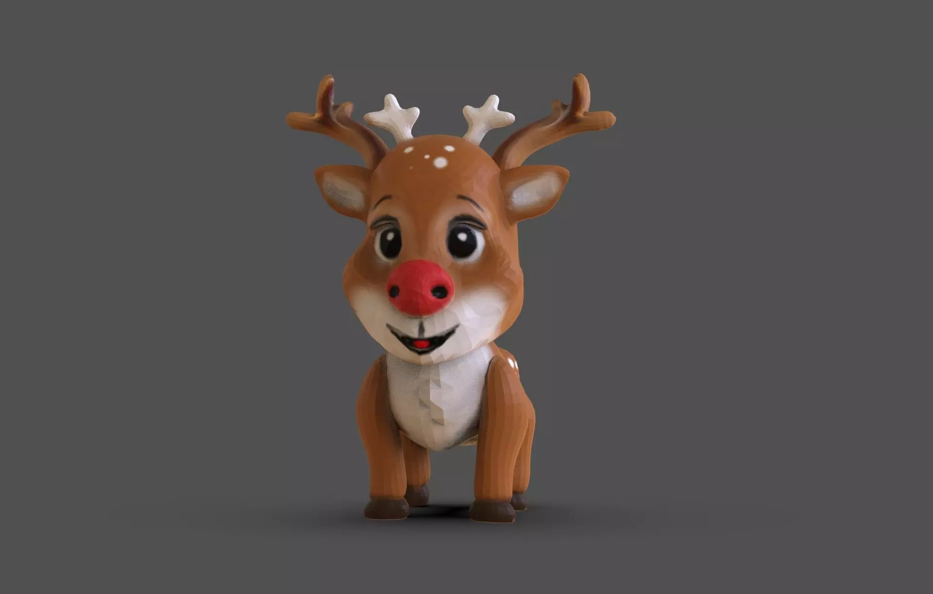 Reindeer Toon Low-poly 3D model_0