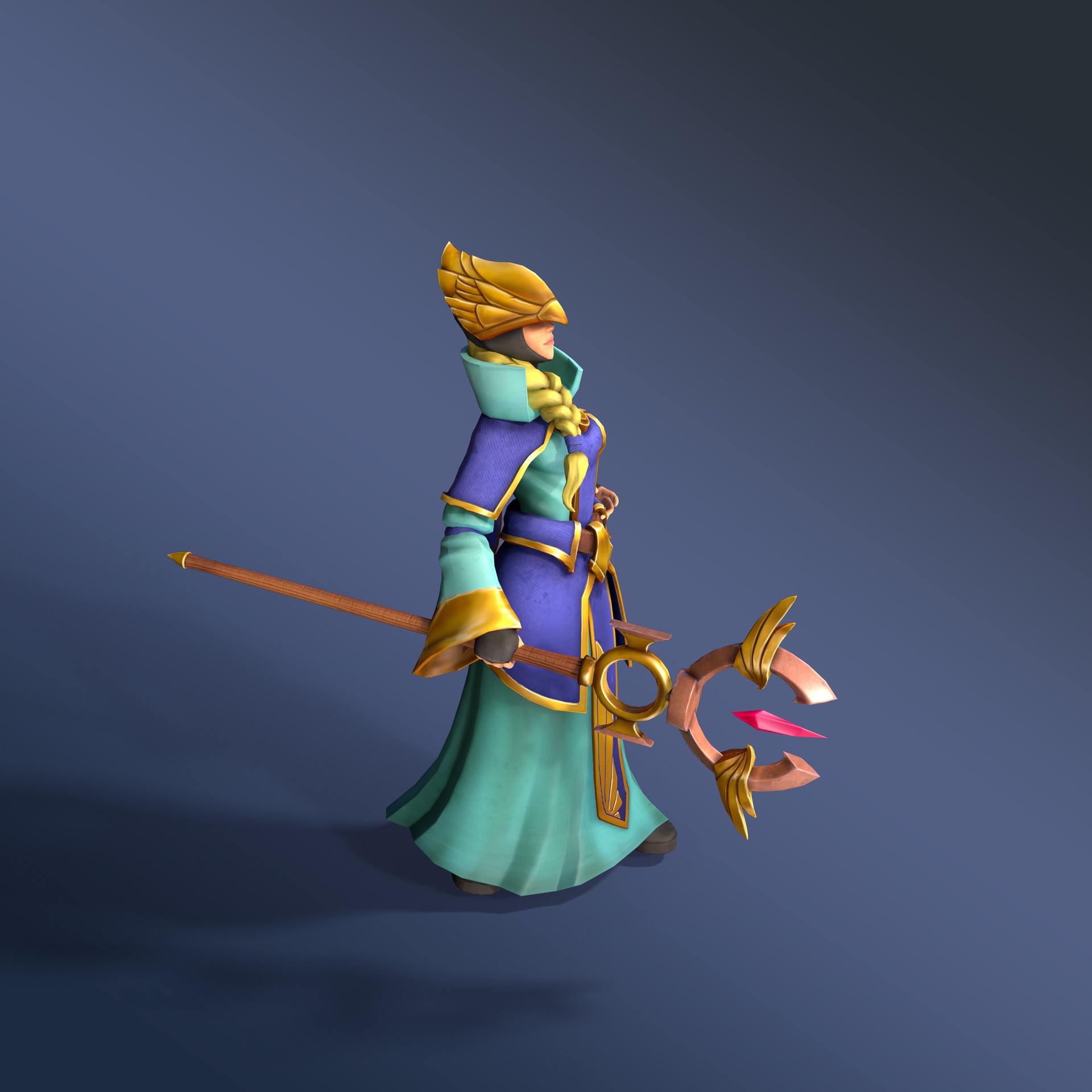 Falcon Adept Rigged Animated Low-poly 3D model_4