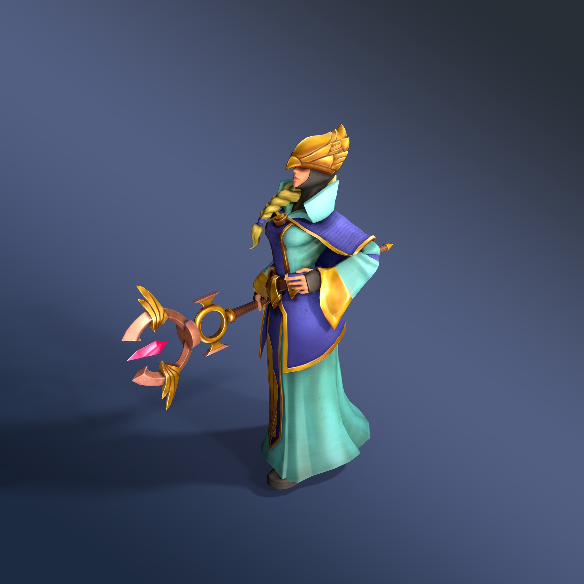 Falcon Adept Rigged Animated Low-poly 3D model_5