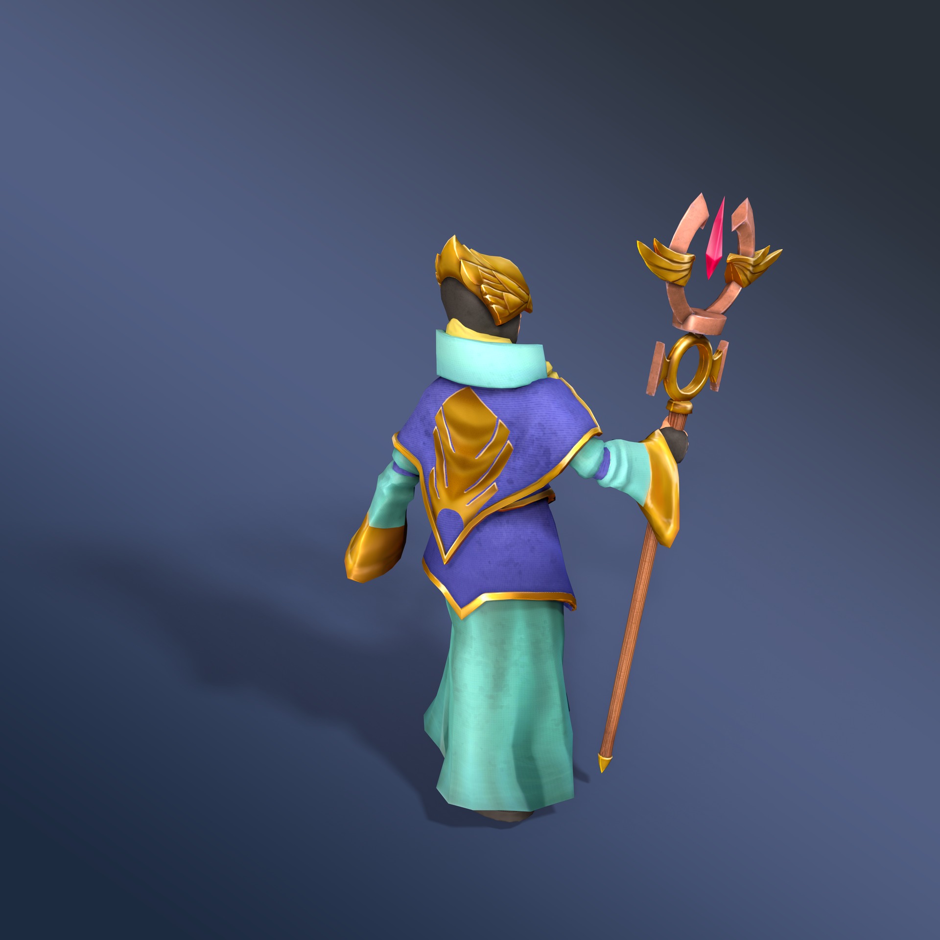 Falcon Adept Rigged Animated Low-poly 3D model_6