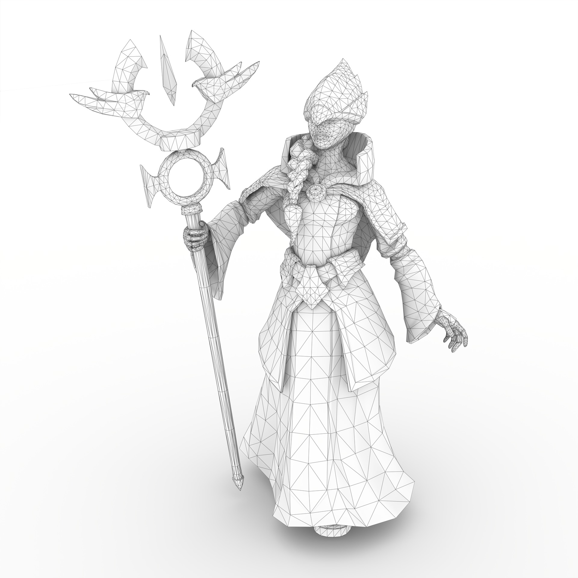 Falcon Adept Rigged Animated Low-poly 3D model_8