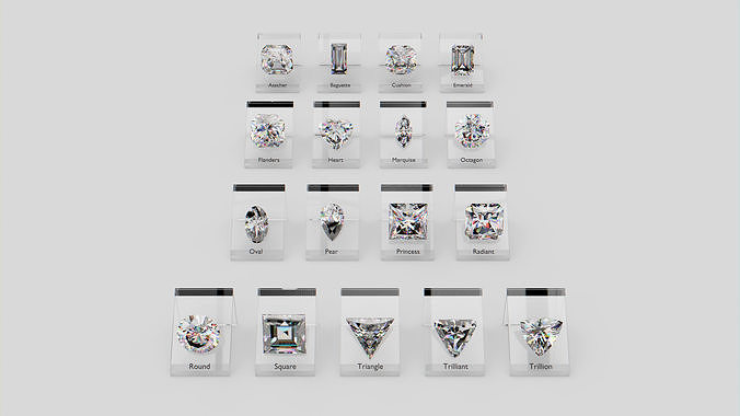 Gemstones Set Low-poly 3D model