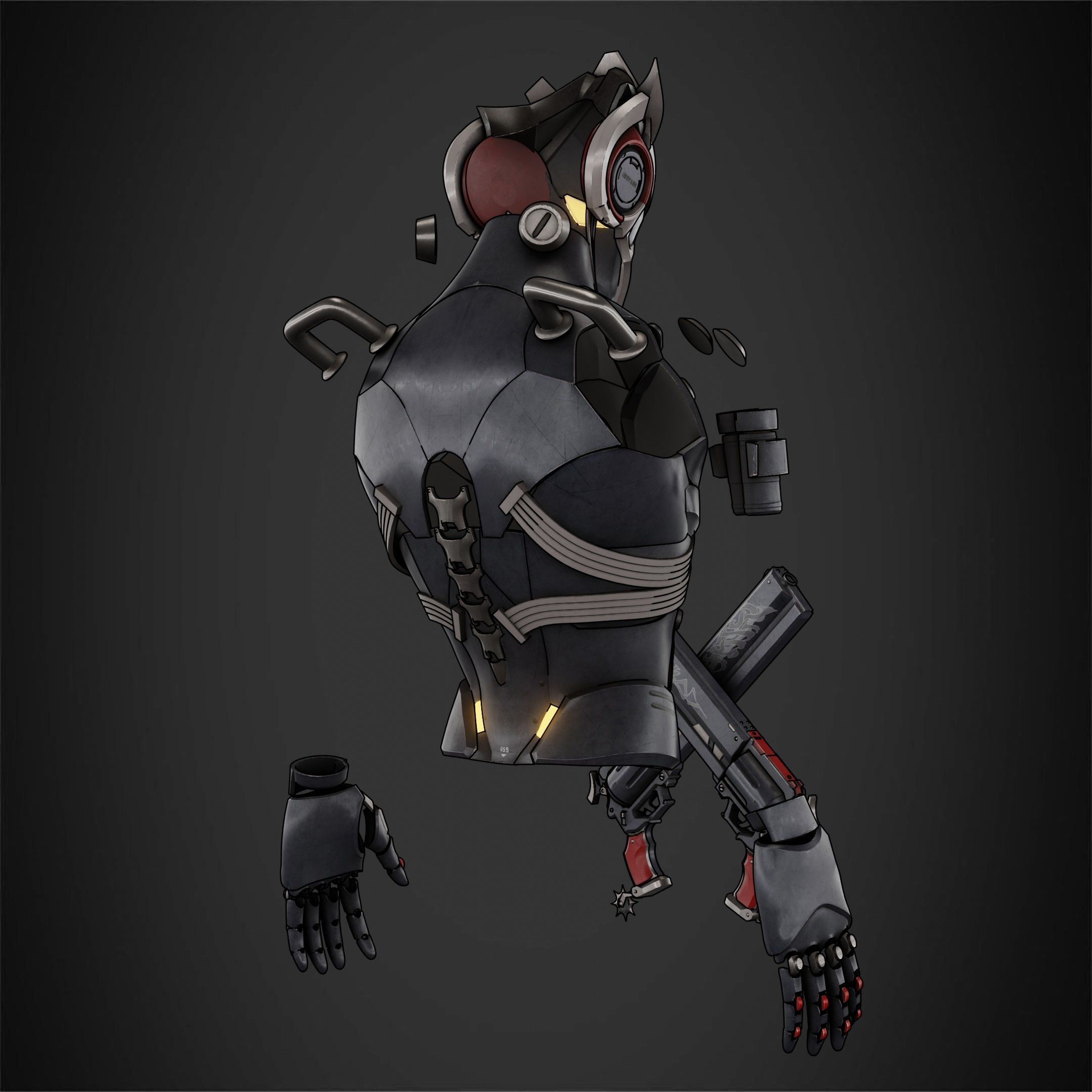 Zenless Zone Zero Billy Kid Full Armor and Revolver for Cosplay 3D Model Collection_14