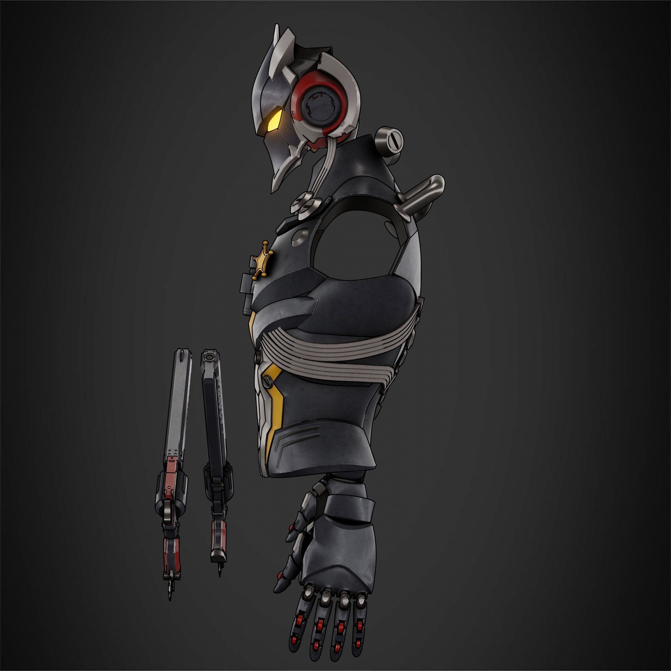Zenless Zone Zero Billy Kid Full Armor and Revolver for Cosplay 3D Model Collection_11