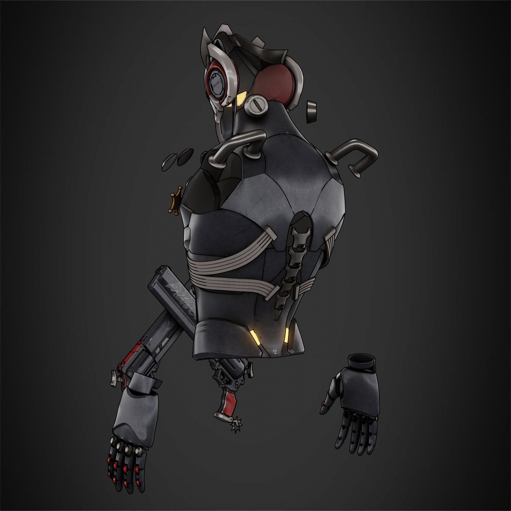 Zenless Zone Zero Billy Kid Full Armor and Revolver for Cosplay 3D Model Collection_12