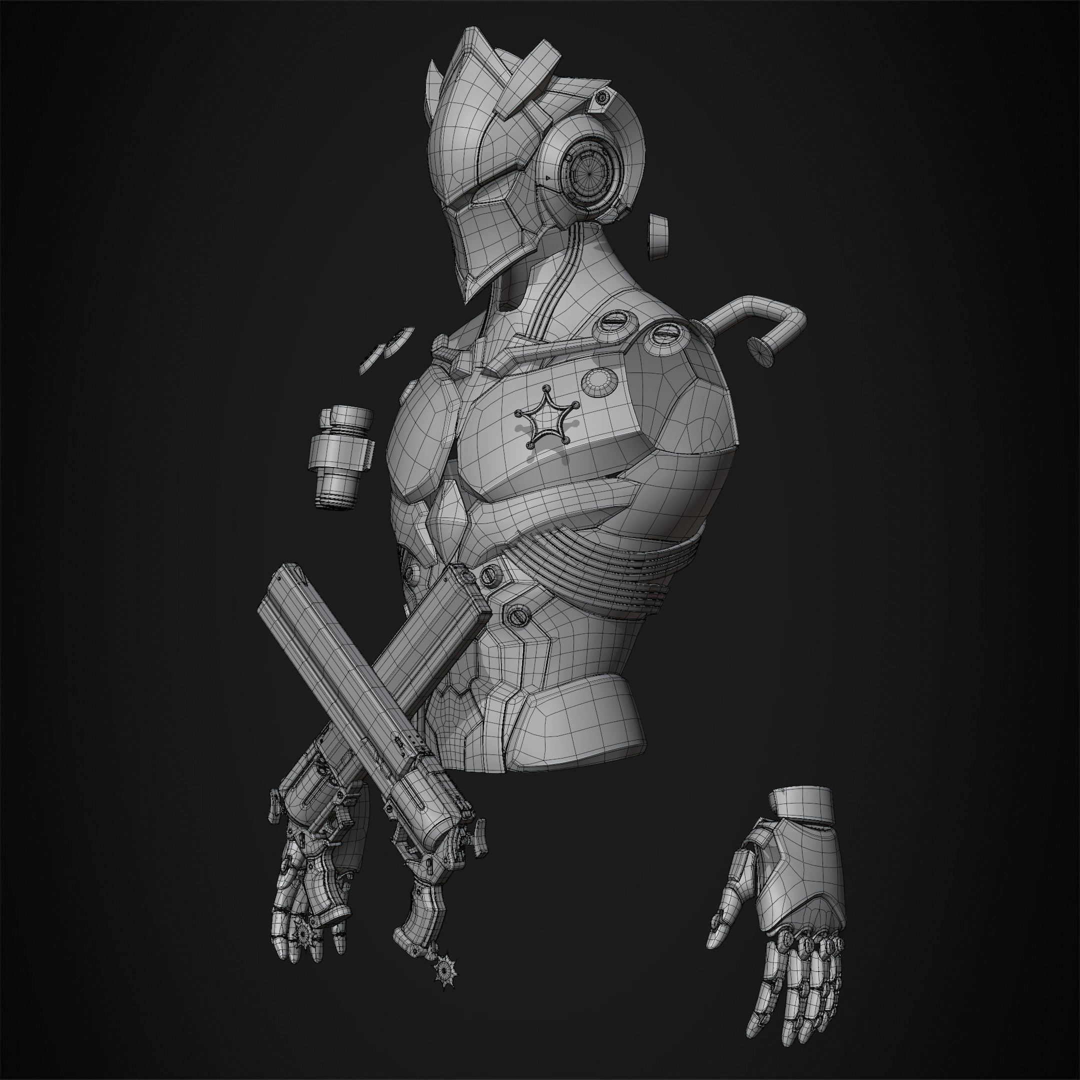 Zenless Zone Zero Billy Kid Full Armor and Revolver for Cosplay 3D Model Collection_18