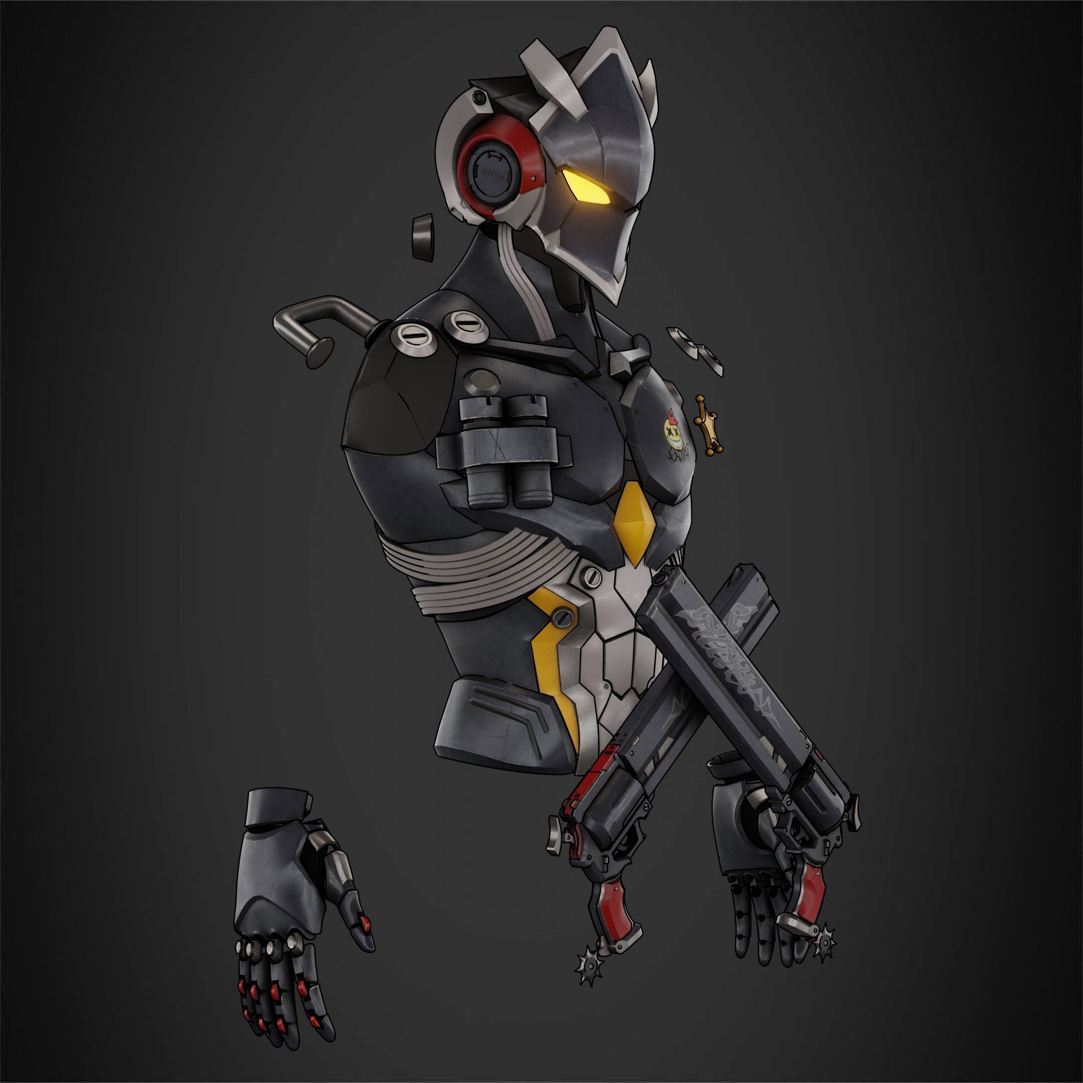 Zenless Zone Zero Billy Kid Full Armor and Revolver for Cosplay 3D Model Collection_16