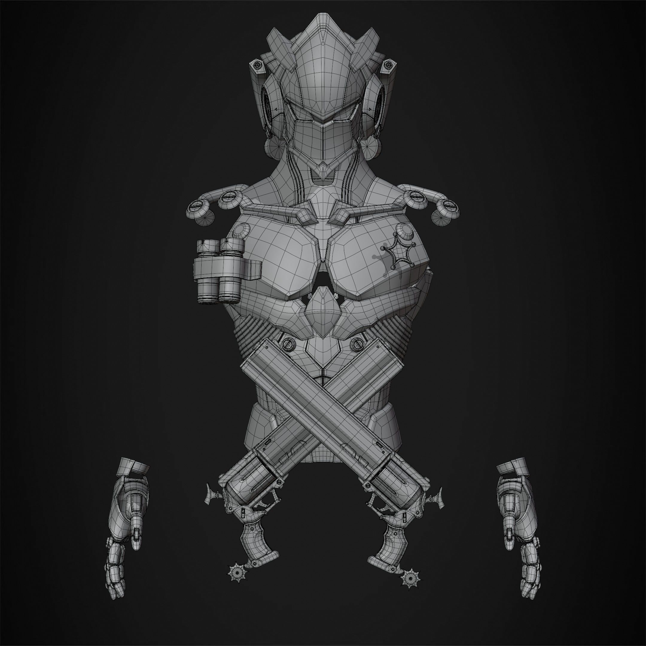 Zenless Zone Zero Billy Kid Full Armor and Revolver for Cosplay 3D Model Collection_17