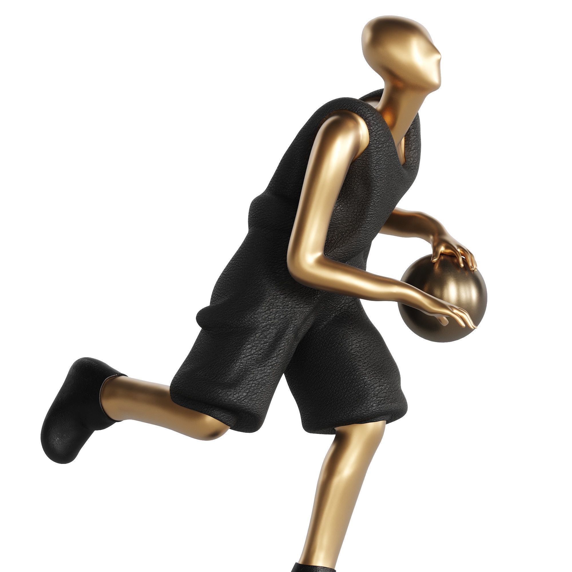 Decorative  Sculpture Golden Dribble 3D model_3