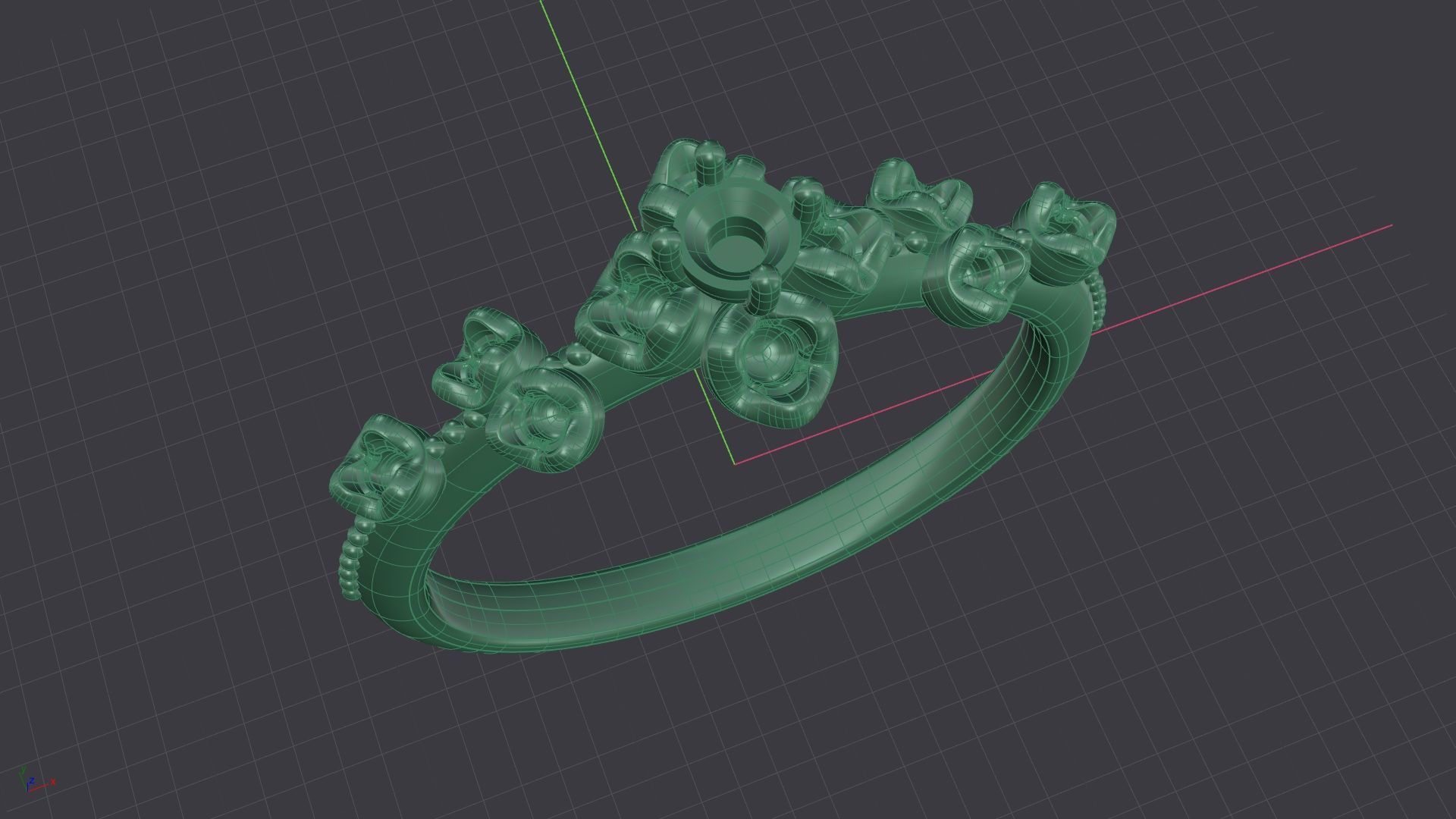 Elegant Gold Ring with Dazzling Diamonds 3D print model_8