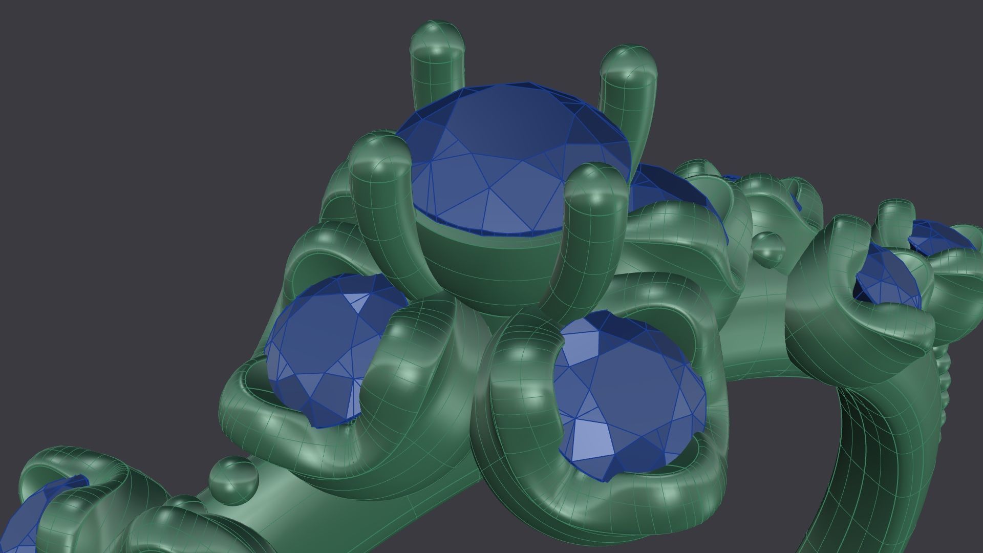 Elegant Gold Ring with Dazzling Diamonds 3D print model_13