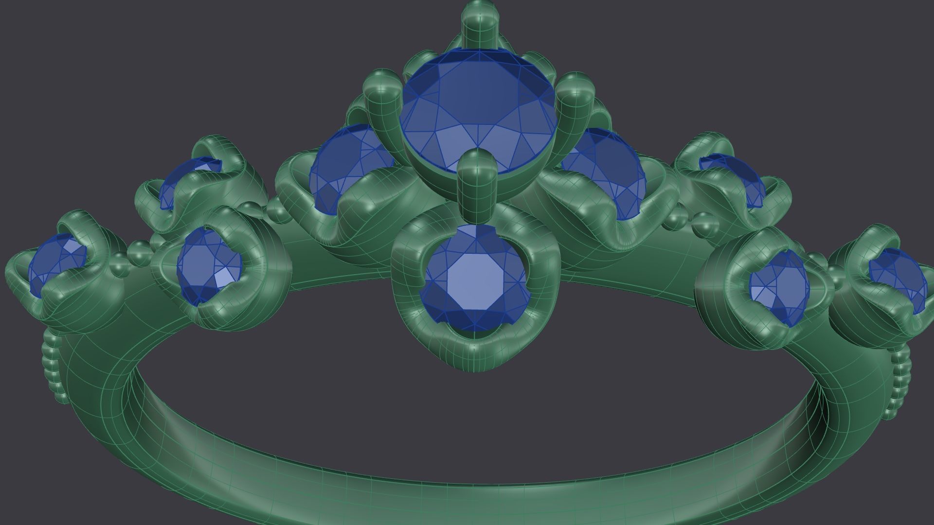 Elegant Gold Ring with Dazzling Diamonds 3D print model_14