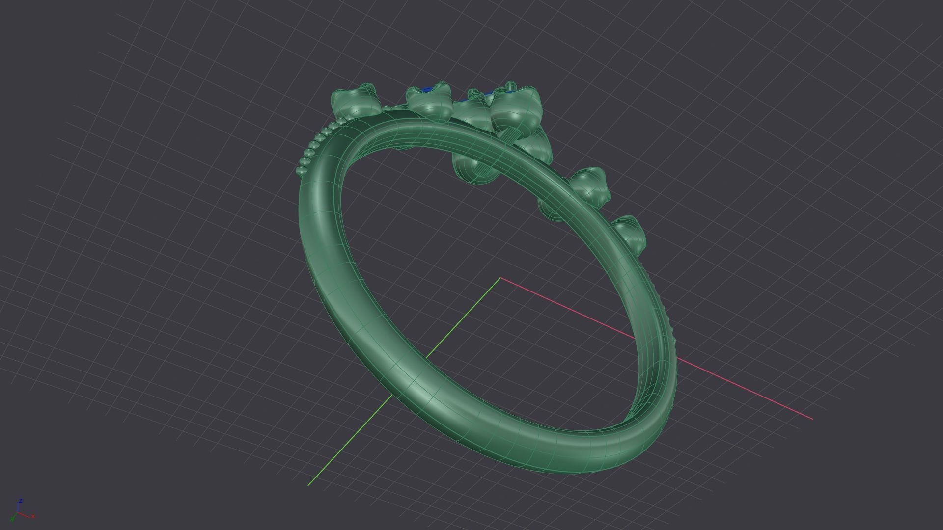 Elegant Gold Ring with Dazzling Diamonds 3D print model_10