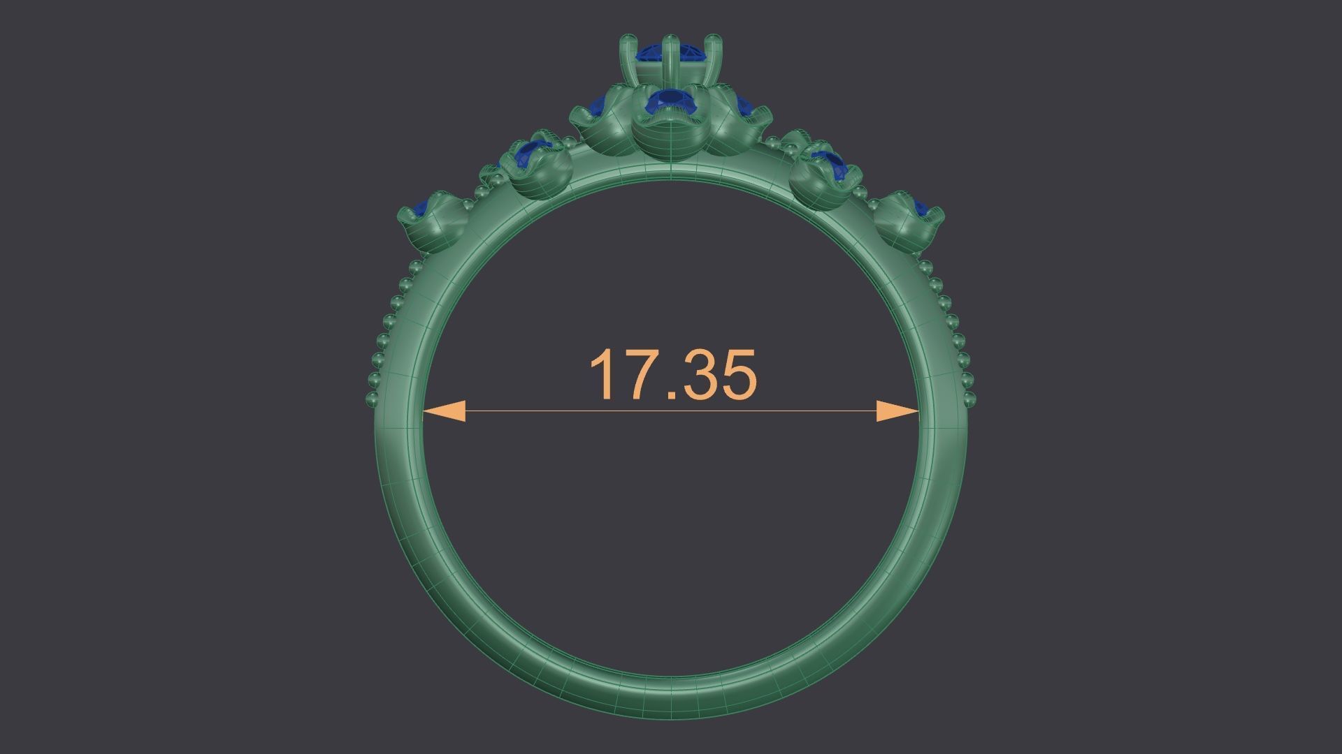 Elegant Gold Ring with Dazzling Diamonds 3D print model_12