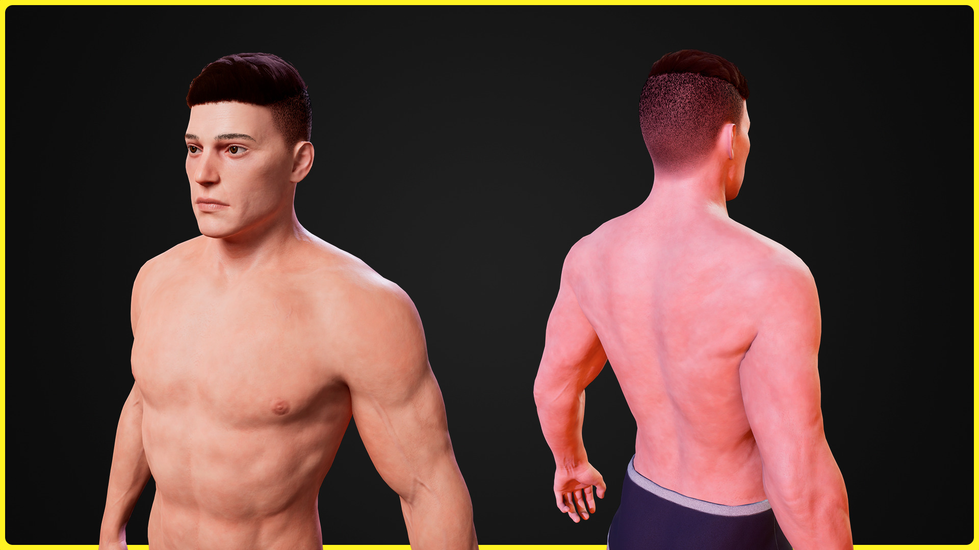 Realistic Male Base Model Low-poly 3D model_3
