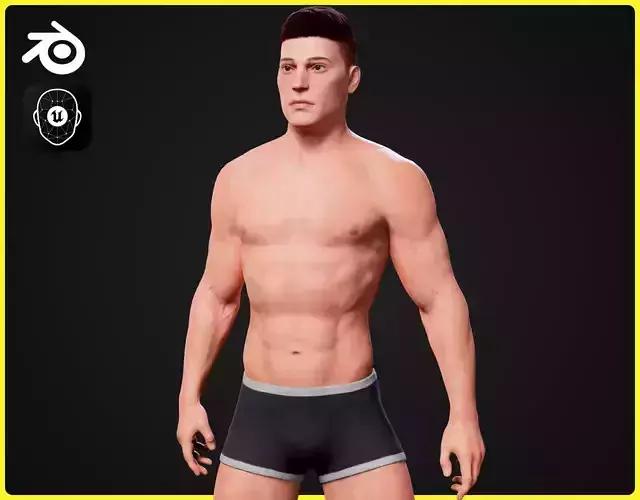 Realistic Male Base Model Low-poly 3D model