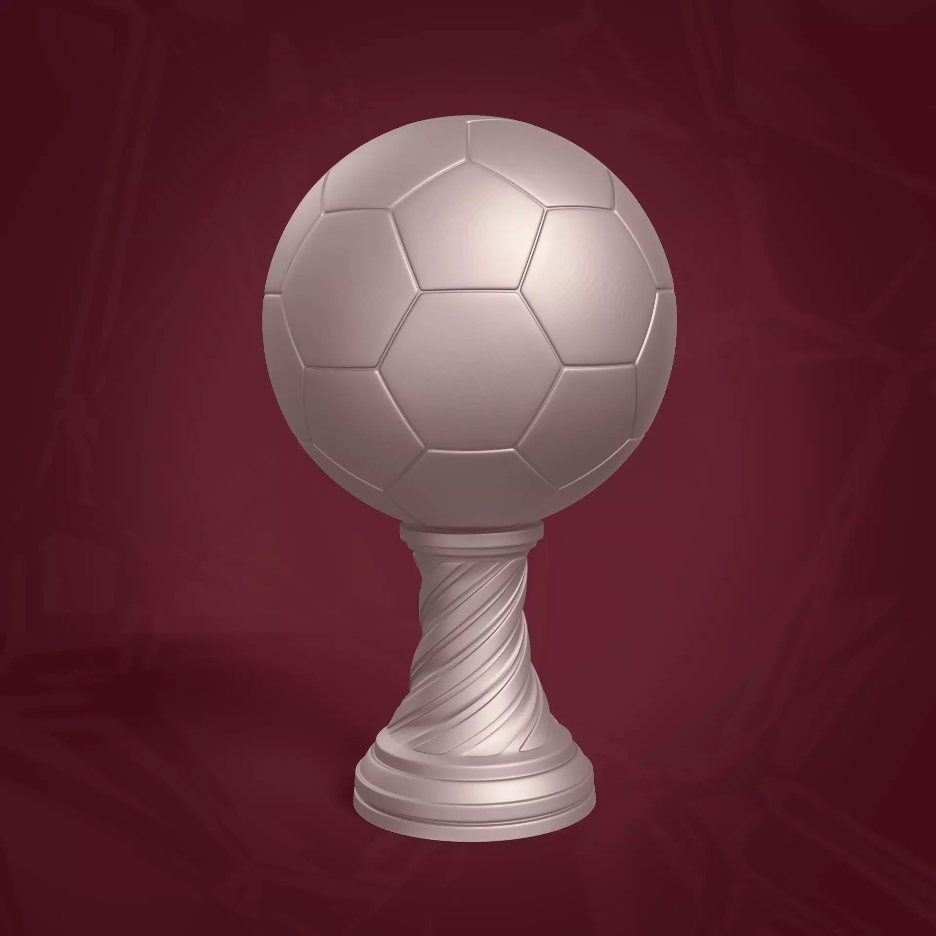 Soccer  - Football Trophy -- Original Design -- 3D Print Ready  3D print model_0