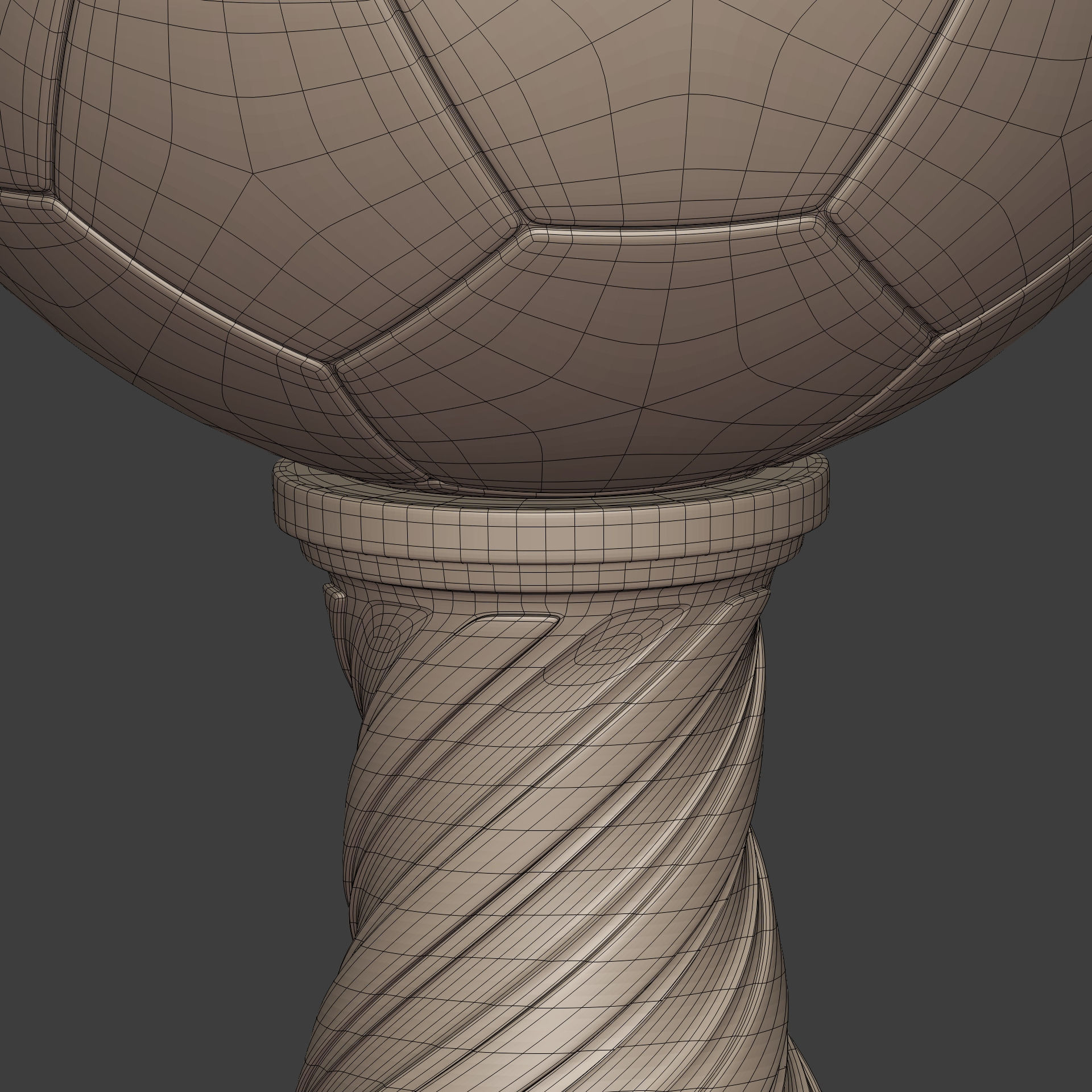 Soccer  - Football Trophy -- Original Design -- 3D Print Ready  3D print model_9