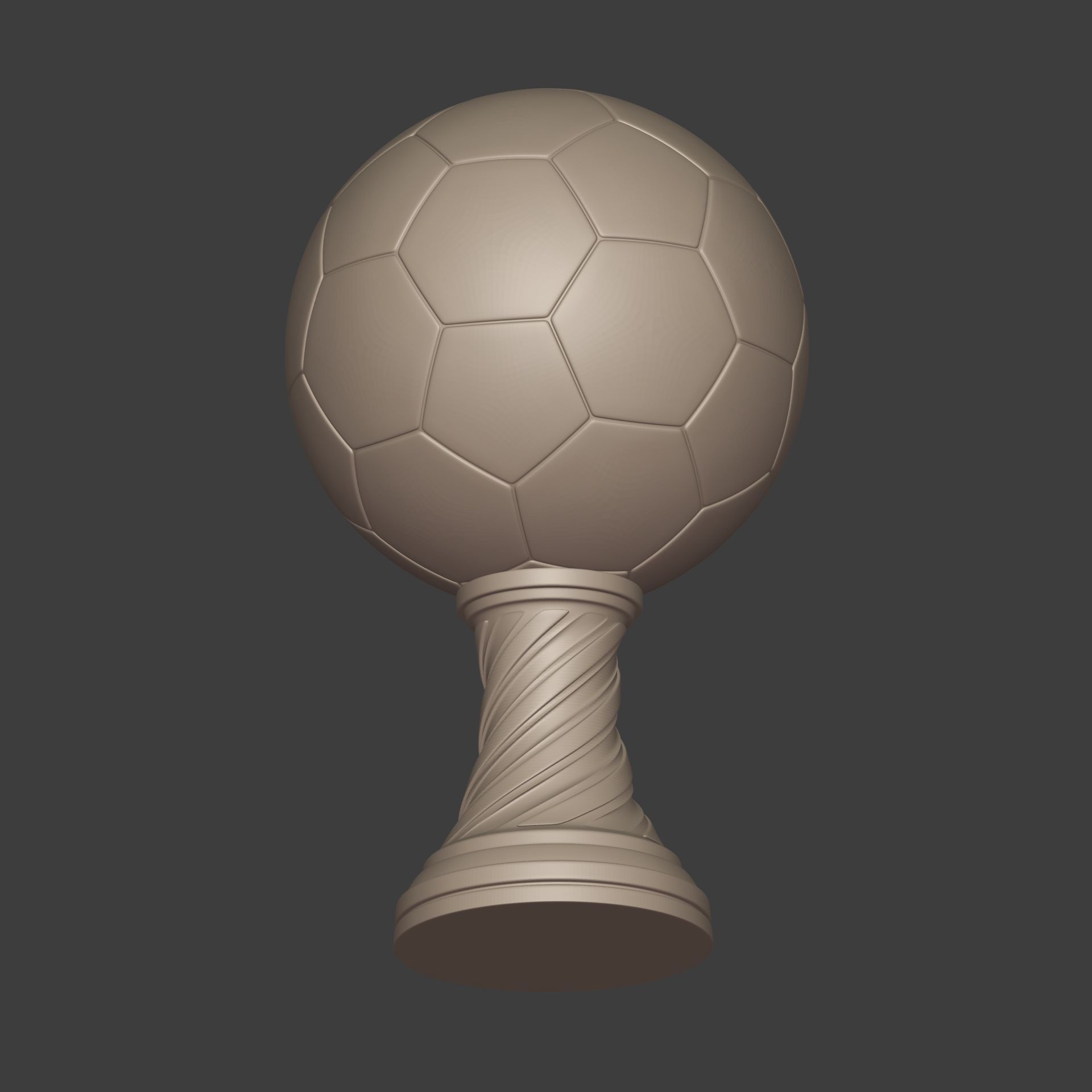 Soccer  - Football Trophy -- Original Design -- 3D Print Ready  3D print model_4