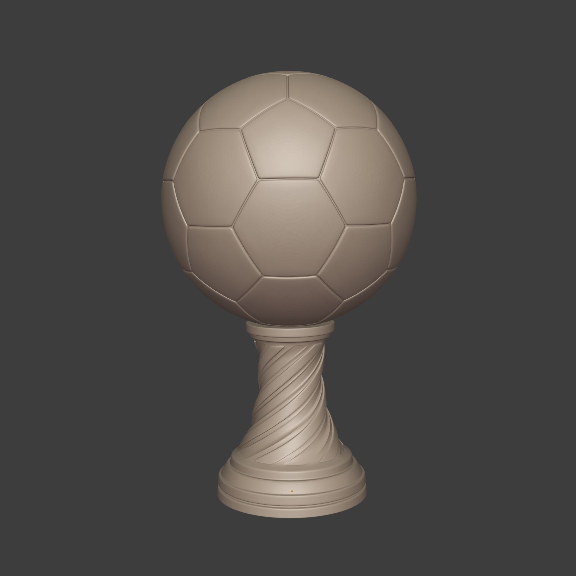 Soccer  - Football Trophy -- Original Design -- 3D Print Ready  3D print model_1