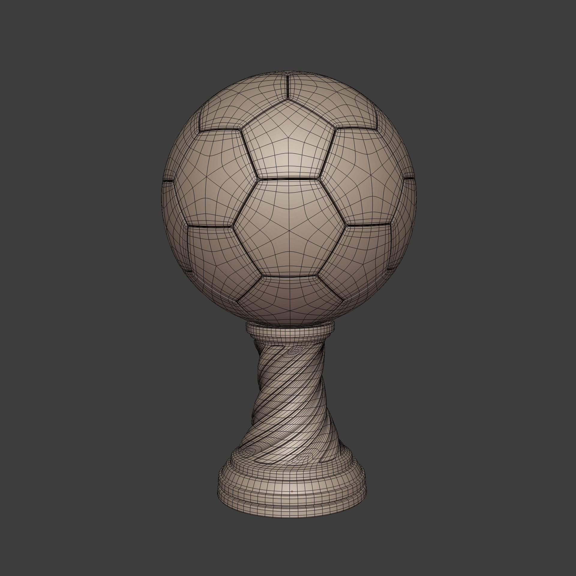 Soccer  - Football Trophy -- Original Design -- 3D Print Ready  3D print model_2