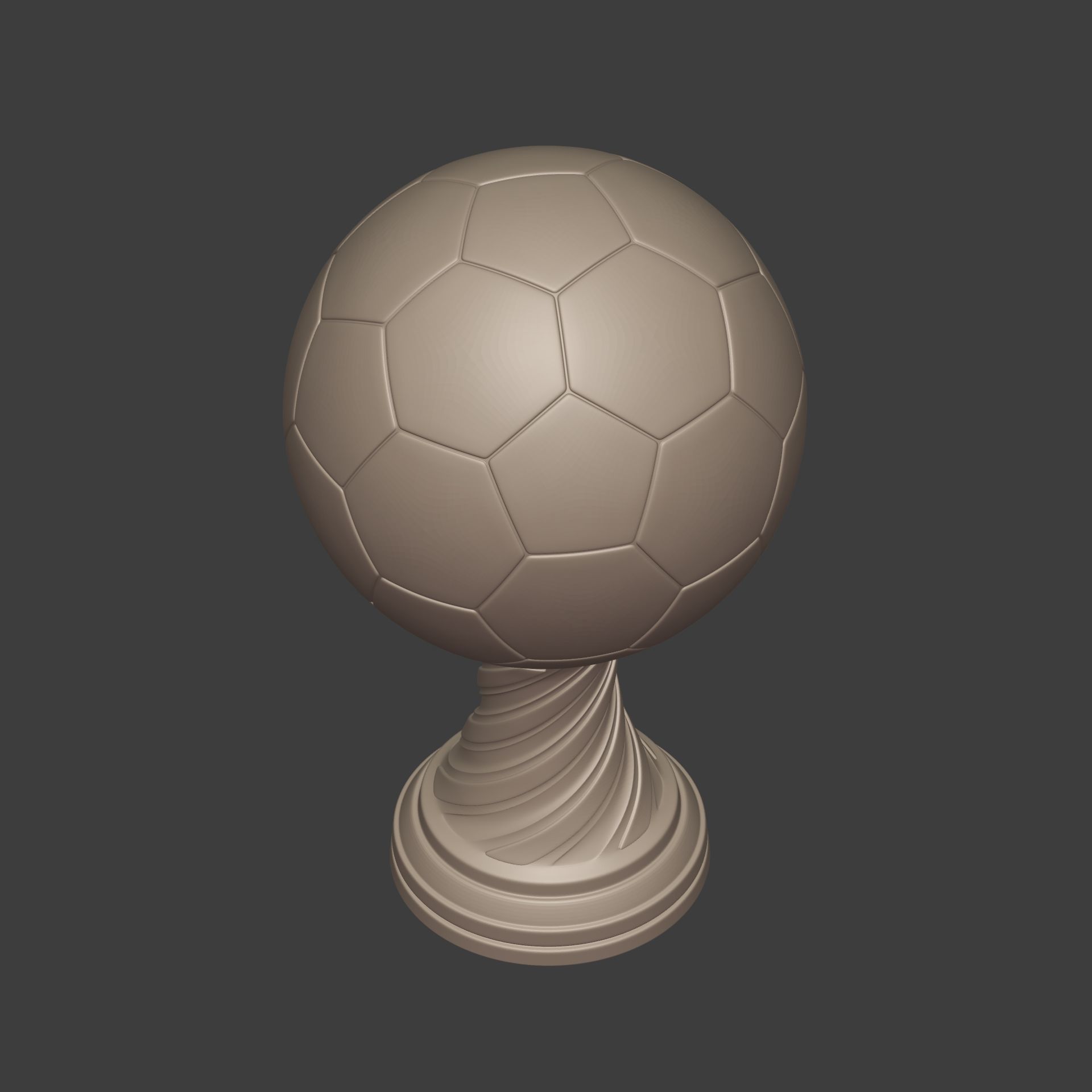 Soccer  - Football Trophy -- Original Design -- 3D Print Ready  3D print model_6