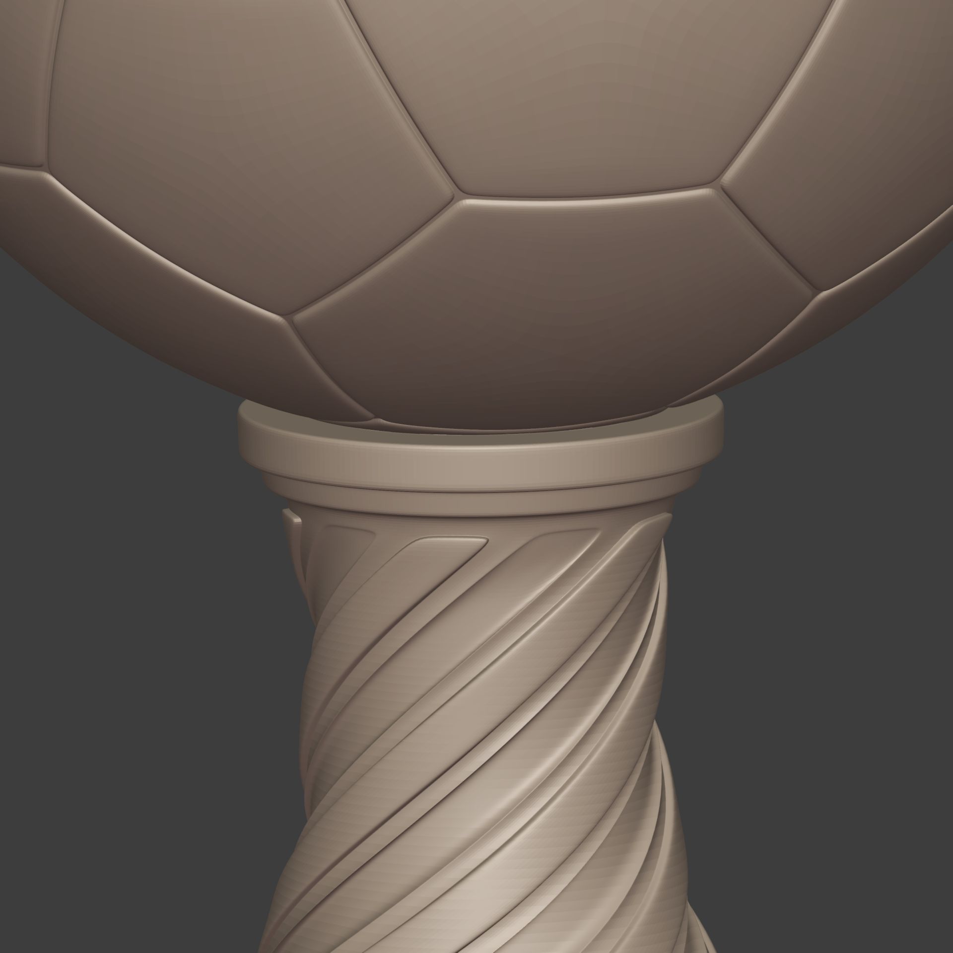 Soccer  - Football Trophy -- Original Design -- 3D Print Ready  3D print model_8