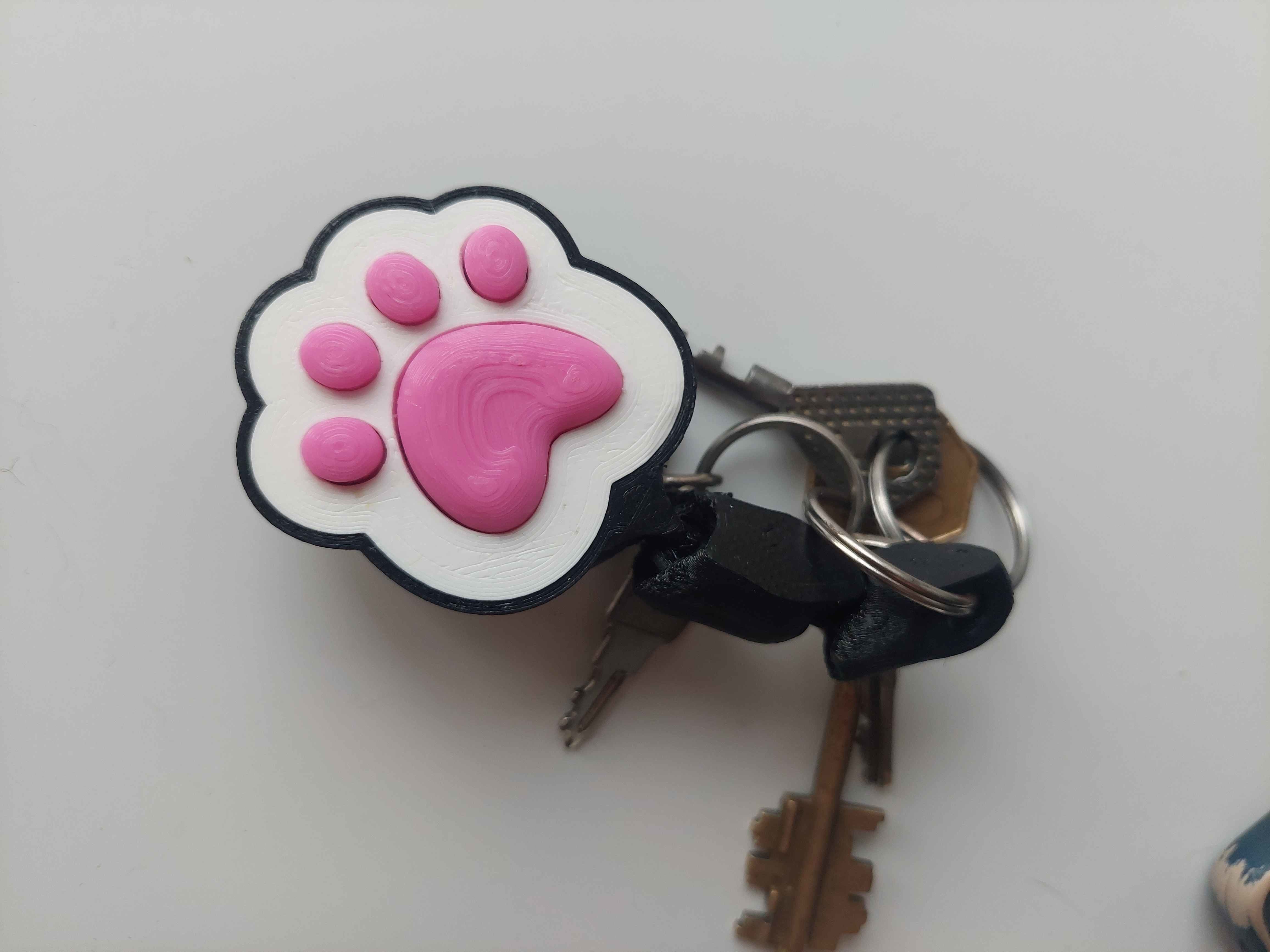 Flexi Cat foot keychain 3D print model_2