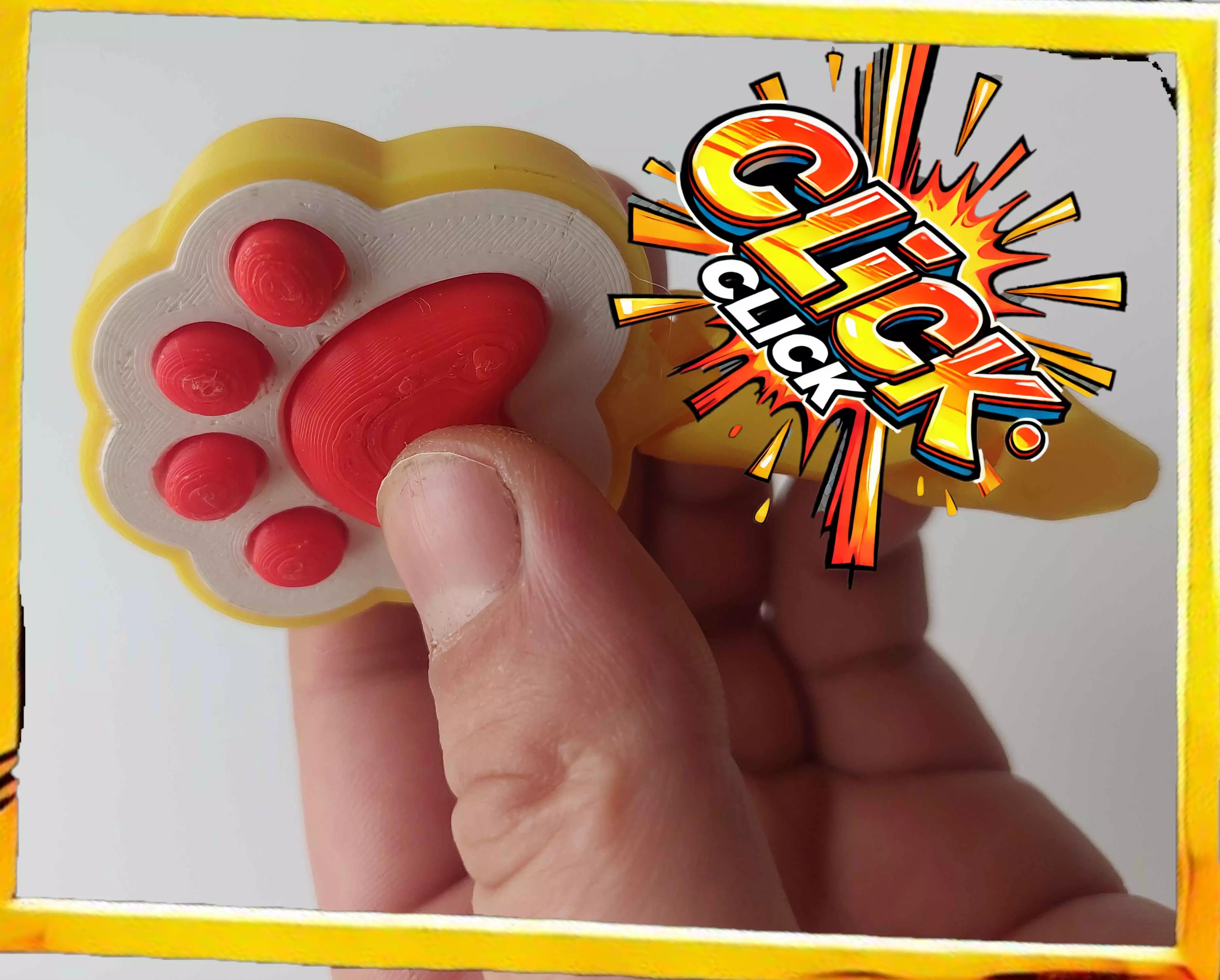 Flexi Cat foot keychain 3D print model_0