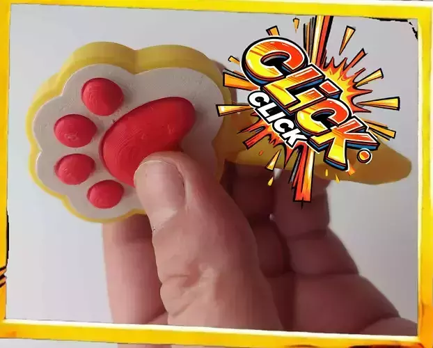 Flexi Cat foot keychain 3D print model Flexi Cat foot keychain 3D print model