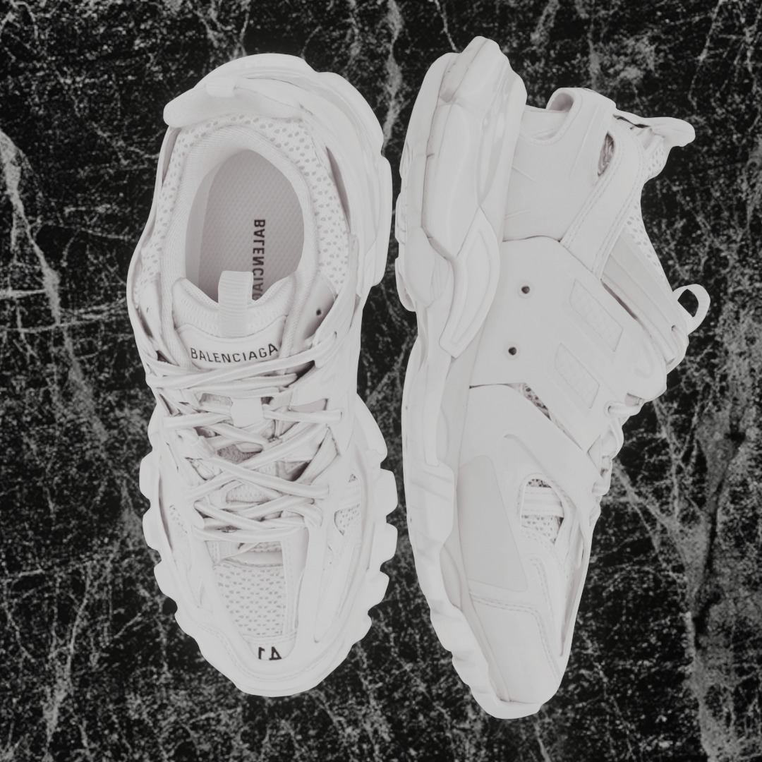 BALENCIAGA TRACK 3 3D SHOES - WHITE Low-poly 3D model_2
