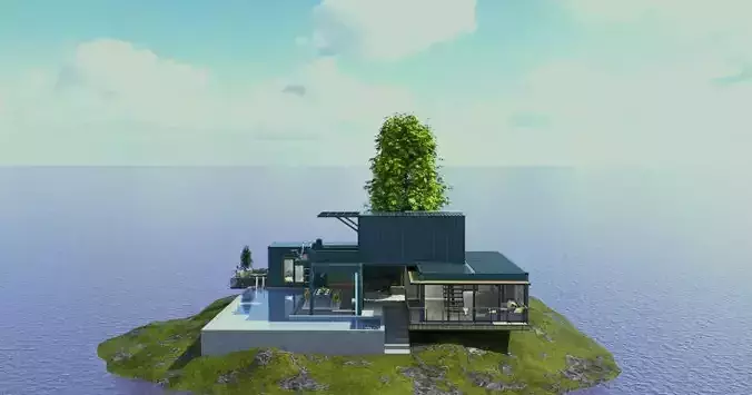 HOME DESIGN SHIPPING CONTAINER INTERIOR AND EXTERIOR Free 3D model