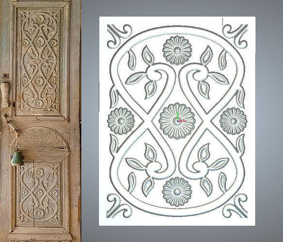 ANIQUE DOOR WOOD CARVED 3D model