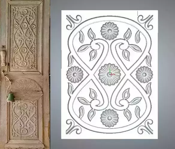 ANIQUE DOOR WOOD CARVED 3D model