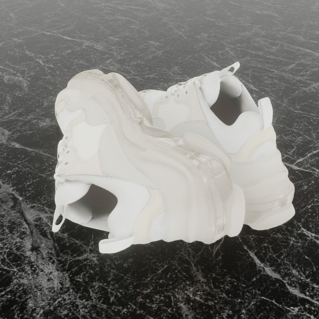 BALENCIAGA TRIPLE S 3D SHOES Low-poly 3D model_6