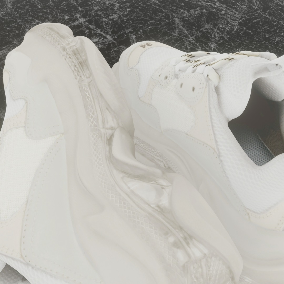 BALENCIAGA TRIPLE S 3D SHOES Low-poly 3D model_8