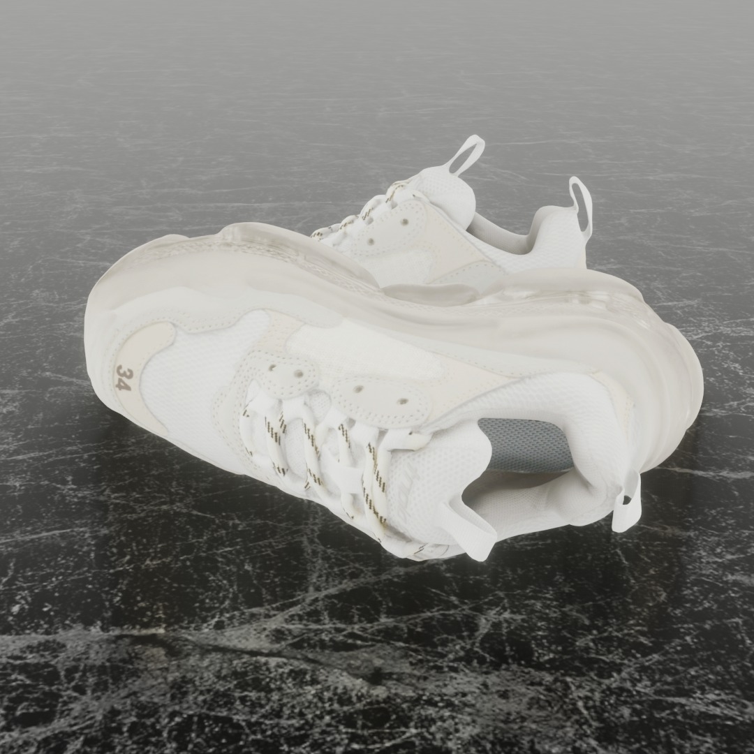 BALENCIAGA TRIPLE S 3D SHOES Low-poly 3D model_7