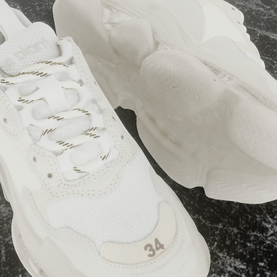 BALENCIAGA TRIPLE S 3D SHOES Low-poly 3D model_10