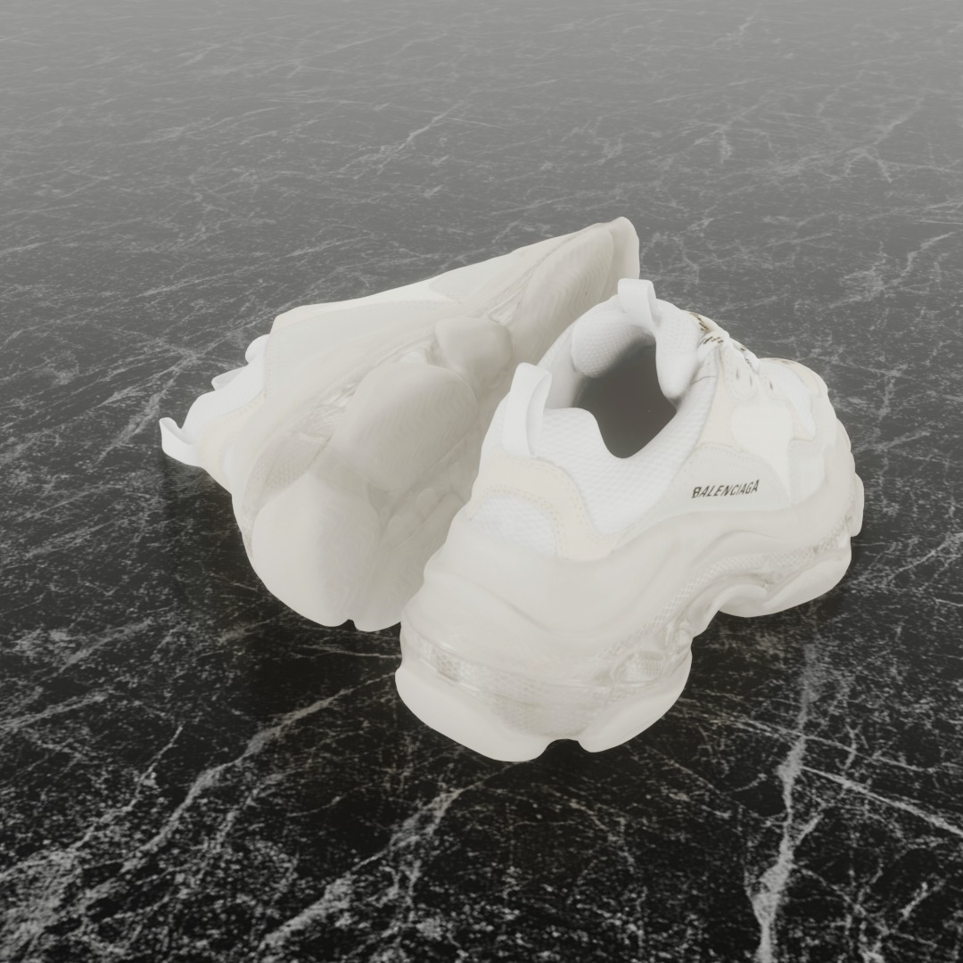 BALENCIAGA TRIPLE S 3D SHOES Low-poly 3D model_5