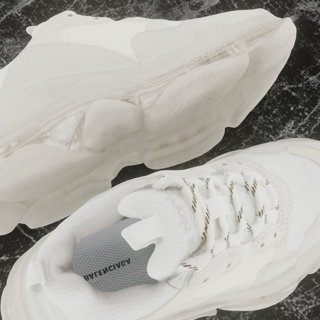 BALENCIAGA TRIPLE S 3D SHOES Low-poly 3D model_9