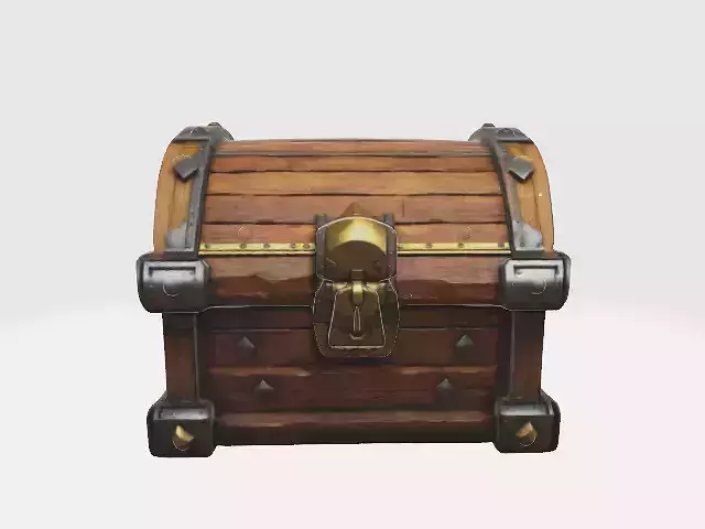  low-poly treasure chest