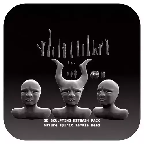 Free 3D Sculpting Kitbash Pack - Nature spirit female head