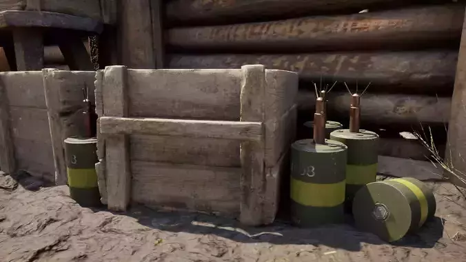 German S-Mine Anti-Personnel Mine 3D model