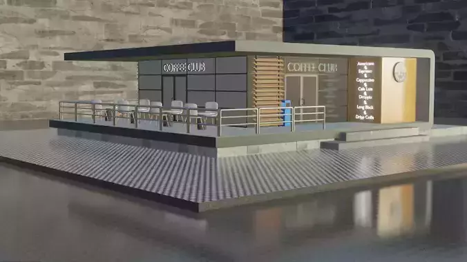 coffee shop LOW POLY 
