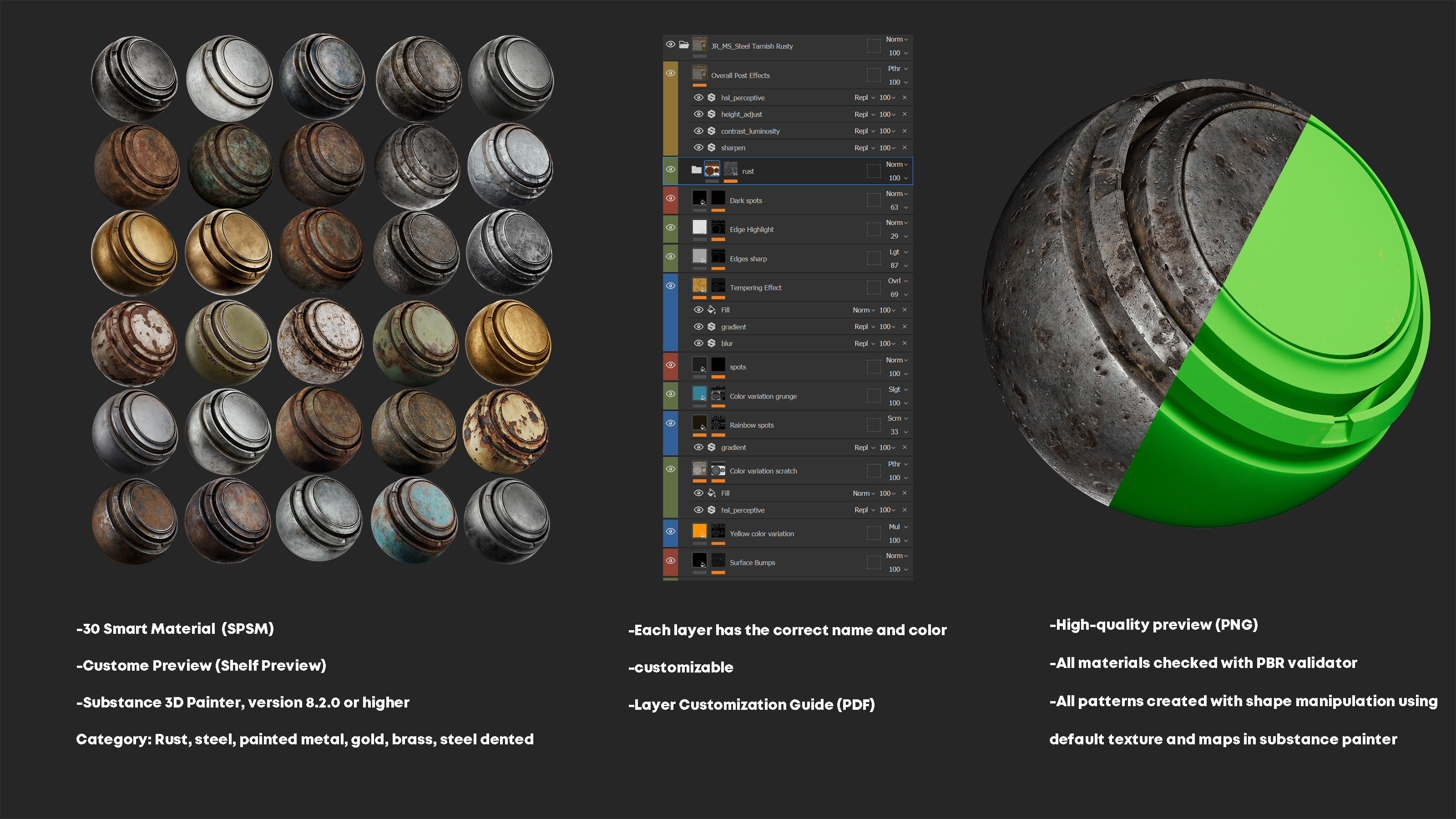 Signature Metal Smart Materials Substance 3d painter Texture_1