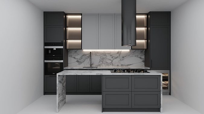 Detailed 3D Kitchen Scene 3D model
