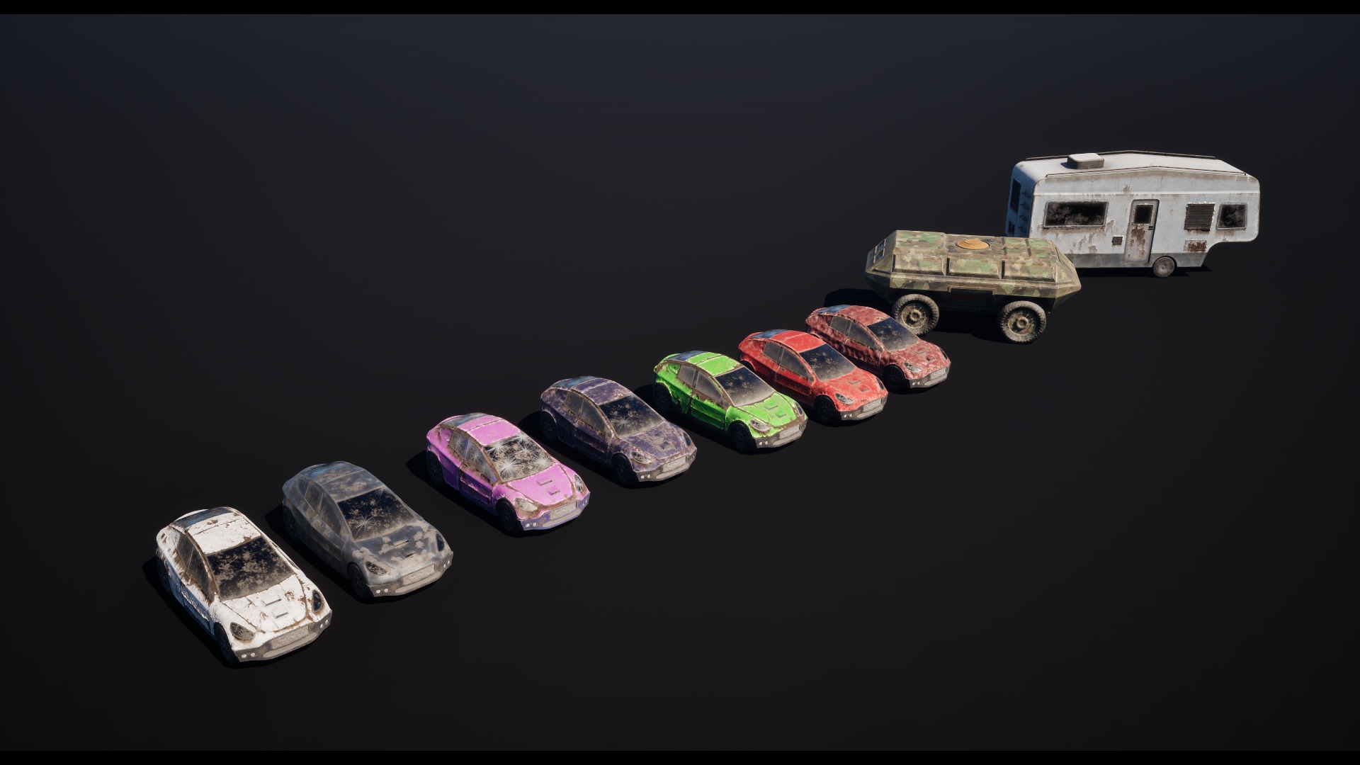 Post Apocalyptic Cars Unreal Engine  3D model_1