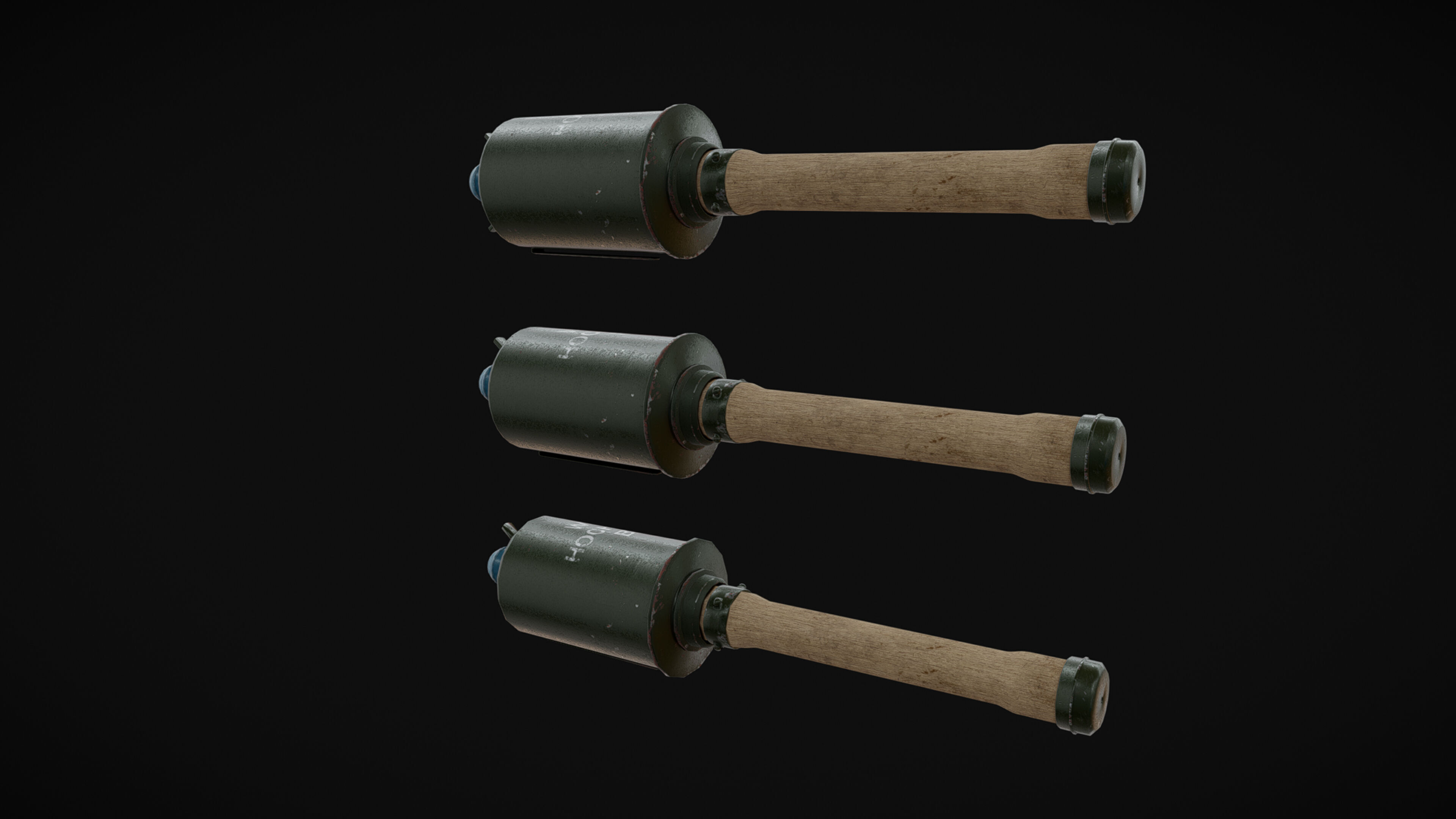 German M24 Stick Grenade 3D model_6