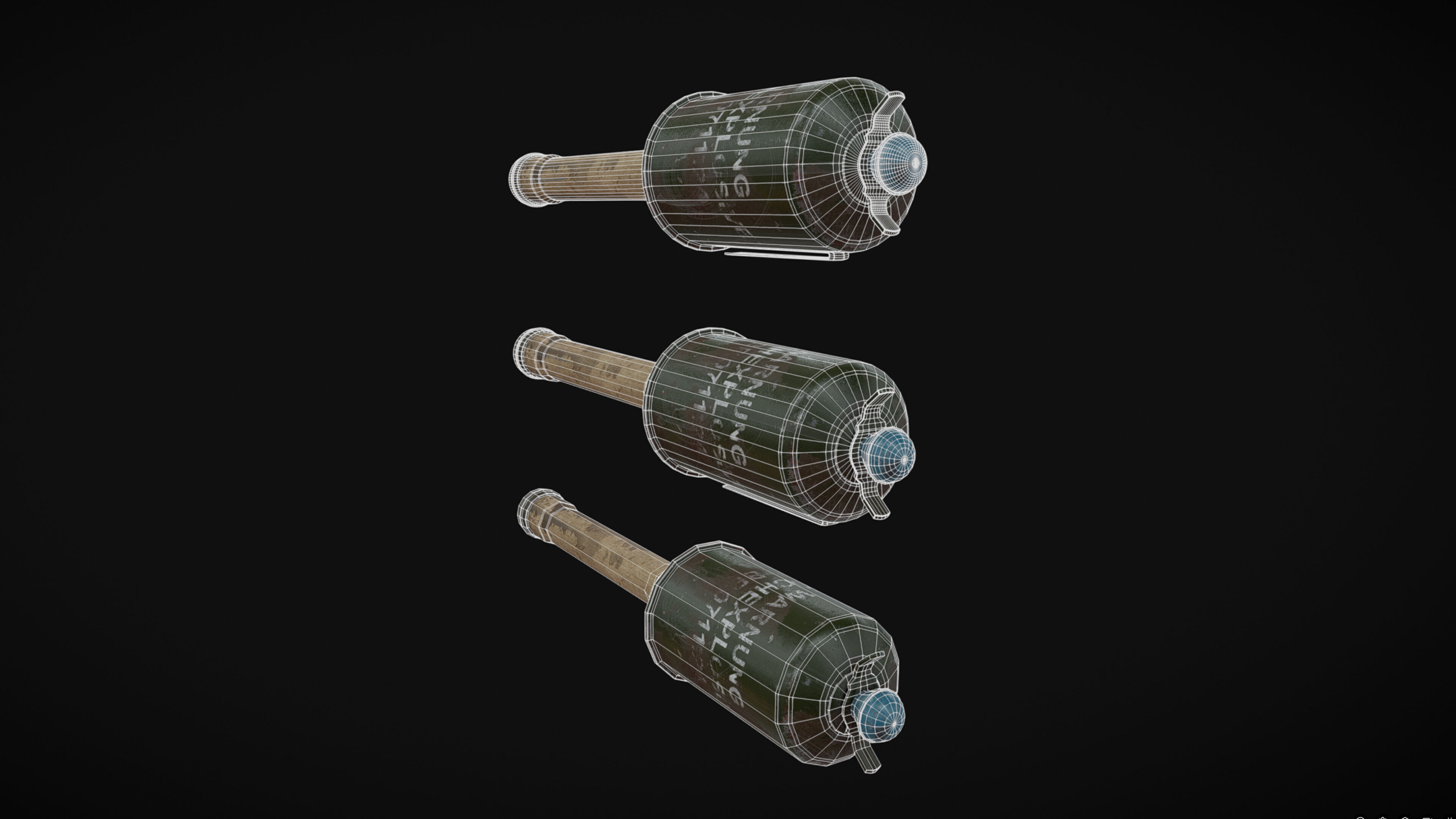 German M24 Stick Grenade 3D model_4