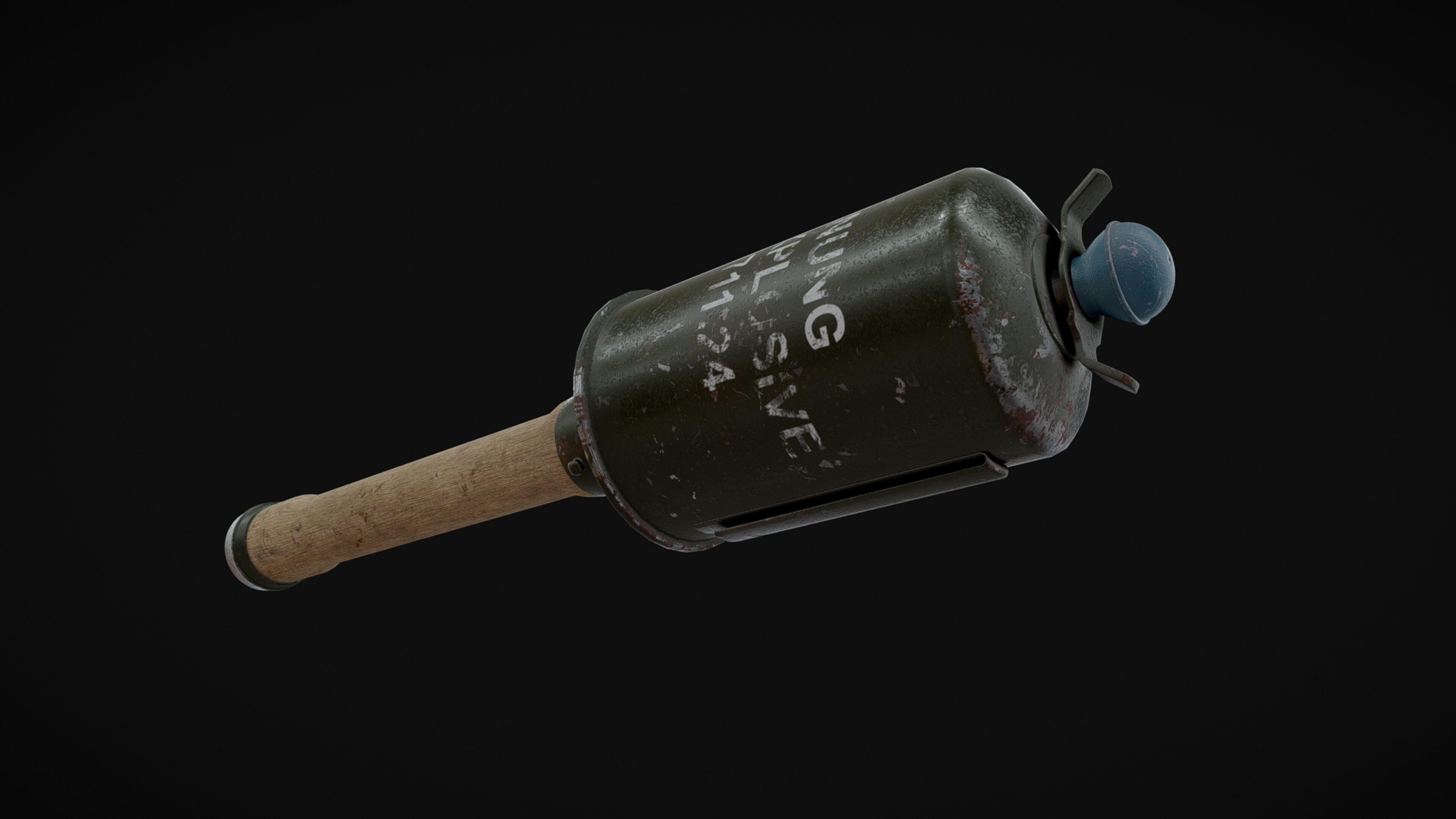 German M24 Stick Grenade 3D model_7